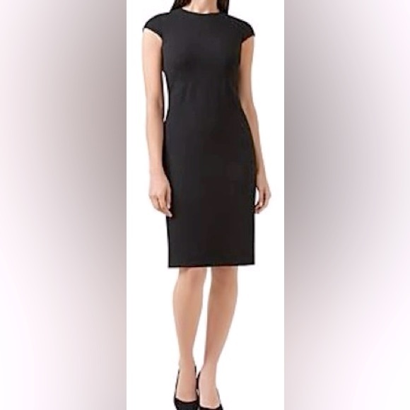 Hobbs London “Kirsty” Sheath Dress Black Size 6 - Picture 1 of 11